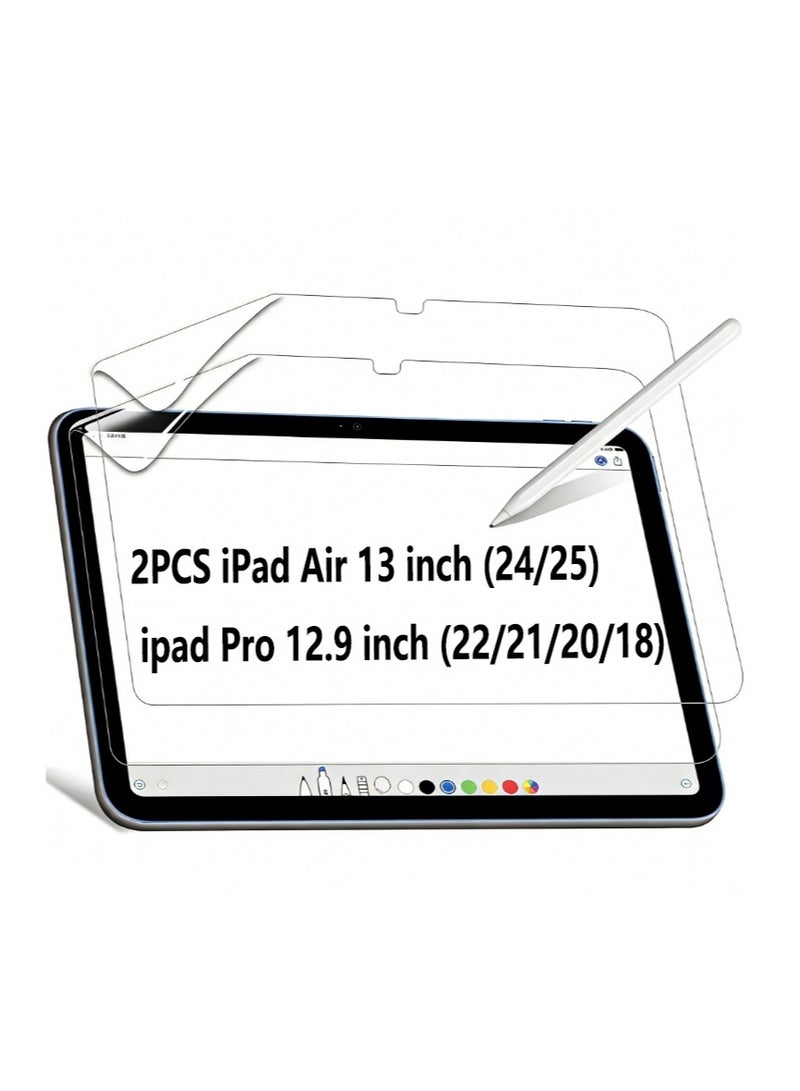 2Pcs for iPad Air 13 inch (2024 6th M2 / 2025 7th M3 / 2026 8th M4) / ipad Pro 12.9 inch (22/21/20/18) Screen Protector, Suitable Protective Cover Friendly Tempered Glass High-Definition Transparent Film， High-Definition Transparent Tempered Glass Film Protection,Clear - Image 1